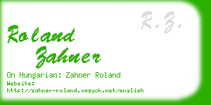 roland zahner business card